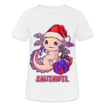 Santalotl Lustiges Wortspiel mit Axolotl Weihnacht - Frauen T-Shirt atmungsaktiv - Weiß - Vorne - AI Model Female 172 dark (172cm)