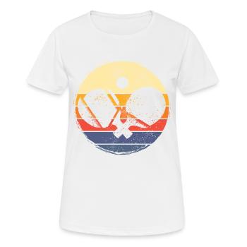Tischtennis Tischtennisschläger Tischtennisball - Frauen T-Shirt atmungsaktiv - Weiß - Vorne - AI Model Female 172 dark (172cm)