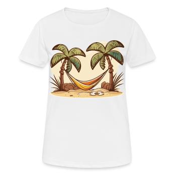 Le relaxant hamac - T-shirt respirant Femme - blanc - Devant - AI Model Female 172 dark (172cm)