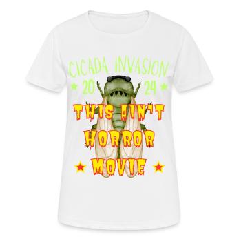 CIGALE INVASION 2024 CE N'EST PAS UN FILM D'HORREUR - T-shirt respirant Femme - blanc - Devant - AI Model Female 172 dark (172cm)