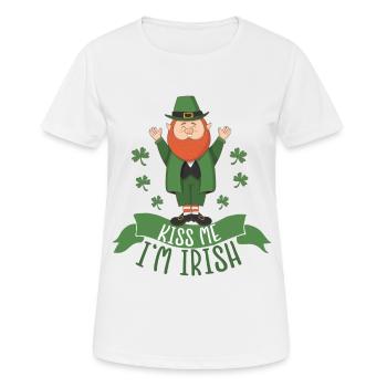 St. Patricks Day Leprechaun - I'm irish - kiss me - Frauen T-Shirt atmungsaktiv - Weiß - Vorne - AI Model Female 172 dark (172cm)
