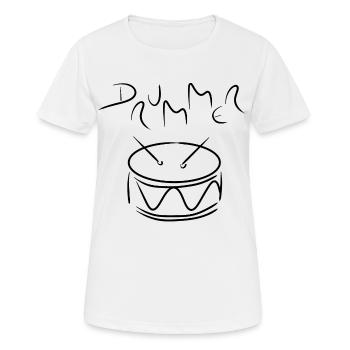 Drummer Schlagzeuger Trommel Schlagzeug Band Musik - Frauen T-Shirt atmungsaktiv - Weiß - Vorne - AI Model Female 172 dark (172cm)