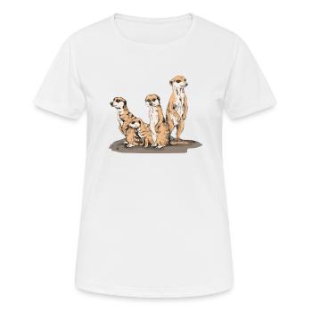 Erdmännchen Süße Tierkinder Zoo Tierliebhaber - Frauen T-Shirt atmungsaktiv - Weiß - Vorne - AI Model Female 172 dark (172cm)