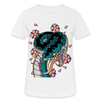 Serpent japonais - T-shirt respirant Femme - blanc - Devant - AI Model Female 172 dark (172cm)
