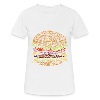 Burger - Frauen T-Shirt atmungsaktiv - Weiß - Vorne - AI Model Female 172 dark (172cm)