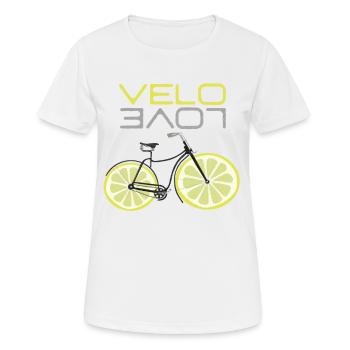 Lemon Bike Shirt Velo Love Shirt Cyclist Shirt - Women's Breathable T-Shirt - white - Front - AI Model Female 172 dark (172cm)