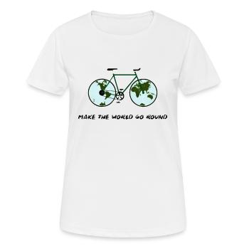 Worldwide Biking - Planet and Bike Bike Velo - Women's Breathable T-Shirt - white - Front - AI Model Female 172 dark (172cm)