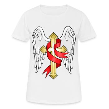 Croix Chrétiens Jésus Don Religion Pape - T-shirt respirant Femme - blanc - Devant - AI Model Female 172 dark (172cm)