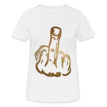 Finger Stinky Finger baise avec toi - T-shirt respirant Femme - blanc - Devant - AI Model Female 172 dark (172cm)
