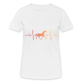 Pferd Herz EKG Herzschlag - Frauen T-Shirt atmungsaktiv - Weiß - Vorne - AI Model Female 172 dark (172cm)