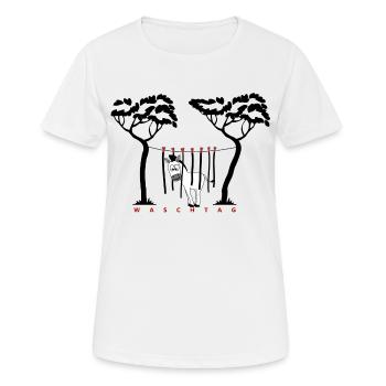 Zebra, Waschtag, Streifen - Frauen T-Shirt atmungsaktiv - Weiß - Vorne - AI Model Female 172 dark (172cm)