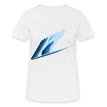 Saut à ski - sports d'hiver saut à ski - T-shirt respirant Femme - blanc - Devant - AI Model Female 172 dark (172cm)