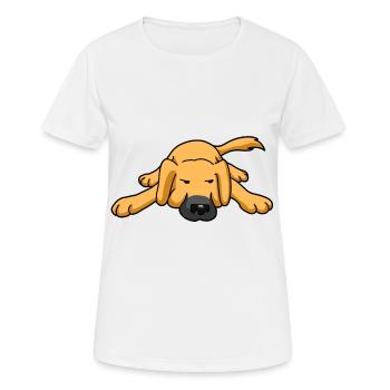 Chien de garde Chien fatigué Promeneur d'animaux amoureux des chiens - T-shirt respirant Femme - blanc - Devant - AI Model Female 172 dark (172cm)