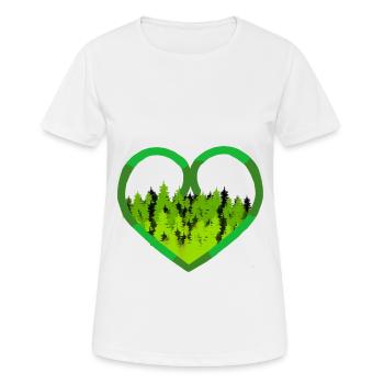 Wald Herz Naturfreund Umwelt Ökologie Co2 Natur - Frauen T-Shirt atmungsaktiv - Weiß - Vorne - AI Model Female 172 dark (172cm)