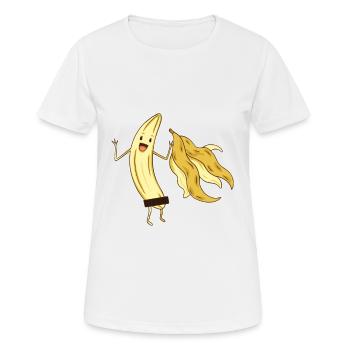 Funny banana with censored zone nude fun - Women's Breathable T-Shirt - white - Front - AI Model Female 172 dark (172cm)