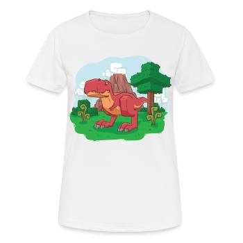 Voxelsaurus Rex - Women's Breathable T-Shirt - white - Front - AI Model Female 172 dark (172cm)