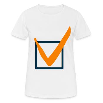 Coche caractères - T-shirt respirant Femme - blanc - Devant - AI Model Female 172 dark (172cm)