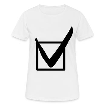 Symbol check mark gift idea - Women's Breathable T-Shirt - white - Front - AI Model Female 172 dark (172cm)