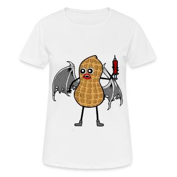 Horror Erdnuss Vampir Halloween Blutsauger Spritze - Frauen T-Shirt atmungsaktiv - Weiß - Vorne - AI Model Female 172 dark (172cm)
