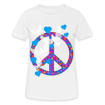 Symbole de paix Colombes de la paix Paix mondiale Paix - T-shirt respirant Femme - blanc - Devant - AI Model Female 172 dark (172cm)