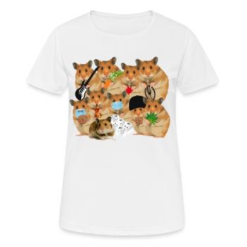 Hamsterbande Hamster Viele - Frauen T-Shirt atmungsaktiv - Weiß - Vorne - AI Model Female 172 dark (172cm)