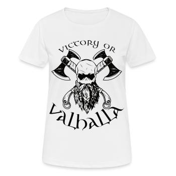 Victory or Valhalla - Frauen T-Shirt atmungsaktiv - Weiß - Vorne - AI Model Female 172 dark (172cm)
