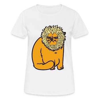 zoo animaux zoo lion chat zoologie bien-être animal mal - T-shirt respirant Femme - blanc - Devant - AI Model Female 172 dark (172cm)