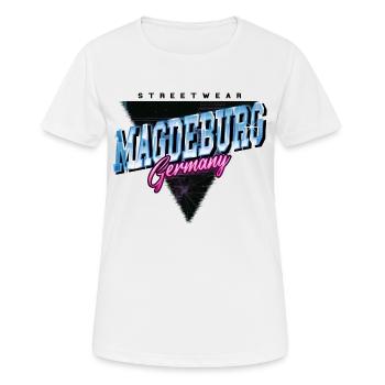 Magdebourg Allemagne City Skyline Vintage Rétro - T-shirt respirant Femme - blanc - Devant - AI Model Female 172 dark (172cm)