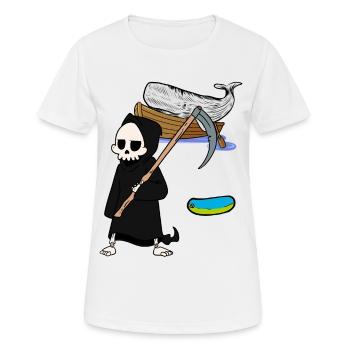 Marine mammals Whale Fish Grim Reaper Environmental protection - Women's Breathable T-Shirt - white - Front - AI Model Female 172 dark (172cm)