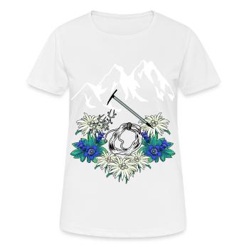 Alpes tyroliennes Gentiane Edelweiss Alpinistes Escalade - T-shirt respirant Femme - blanc - Devant - AI Model Female 172 dark (172cm)