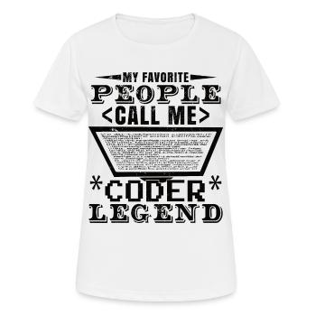 Coder Legend - Women's Breathable T-Shirt - white - Front - AI Model Female 172 dark (172cm)