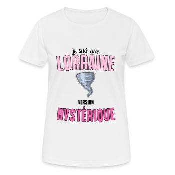 Cadeau Humour Femme Lorraine Hystérique - T-shirt respirant Femme - blanc - Devant - AI Model Female 172 dark (172cm)