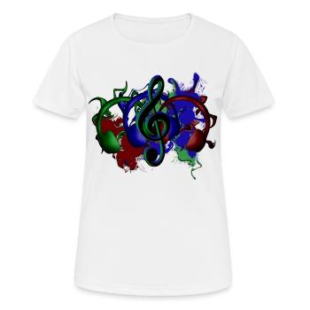 Clef de casque - T-shirt respirant Femme - blanc - Devant - AI Model Female 172 dark (172cm)