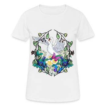 Début du printemps Cygne Faune Nature Oiseaux - T-shirt respirant Femme - blanc - Devant - AI Model Female 172 dark (172cm)