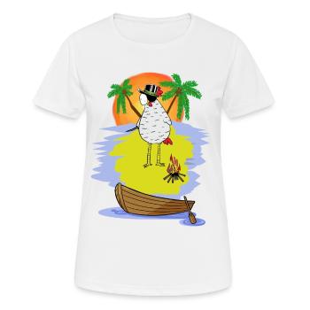 Pirat Huhn Freibeuter Insel Augenklappe Abenteuer - Frauen T-Shirt atmungsaktiv - Weiß - Vorne - AI Model Female 172 dark (172cm)
