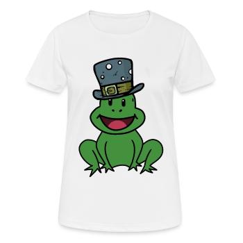 Emotionen Gefühle Kröte Frosch Quark Kinder happy - Frauen T-Shirt atmungsaktiv - Weiß - Vorne - AI Model Female 172 dark (172cm)