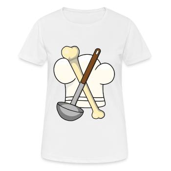 Soupe aux os Louche Chapeau de Chef Chef Gourmet - T-shirt respirant Femme - blanc - Devant - AI Model Female 172 dark (172cm)