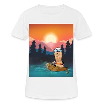 Cacahuète Loisir canne à pêche canne à pêche pêche - T-shirt respirant Femme - blanc - Devant - AI Model Female 172 dark (172cm)