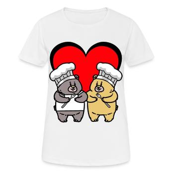 Teddybär Koch Geburtstagsgeschenk Köchin kochen - Frauen T-Shirt atmungsaktiv - Weiß - Vorne - AI Model Female 172 dark (172cm)