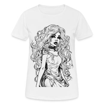 Lady in Black - Women's Breathable T-Shirt - white - Front - AI Model Female 172 dark (172cm)
