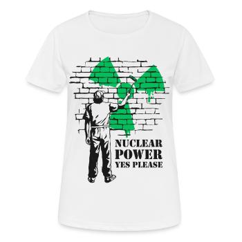 Atomkraft Ja bitte, Ja zu Atomenergie - Frauen T-Shirt atmungsaktiv - Weiß - Vorne - AI Model Female 172 dark (172cm)