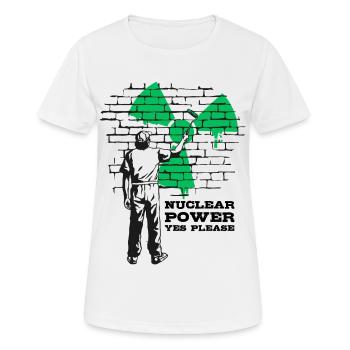 Atomkraft Ja bitte, Ja zu Atomenergie - Frauen T-Shirt atmungsaktiv - Weiß - Vorne - AI Model Female 172 dark (172cm)
