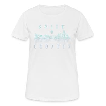 Split skyline city Croatia - Women's Breathable T-Shirt - white - Front - AI Model Female 172 dark (172cm)