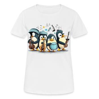 The Penguin Band - Women's Breathable T-Shirt - white - Front - AI Model Female 172 dark (172cm)