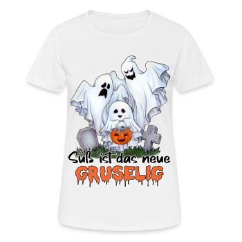 Süß ist das neue gruselig - süßer Halloween Geist - Frauen T-Shirt atmungsaktiv - Weiß - Vorne - AI Model Female 172 dark (172cm)