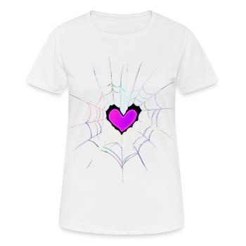 Coeur de toile d’araignée Halloween - T-shirt respirant Femme - blanc - Devant - AI Model Female 172 dark (172cm)