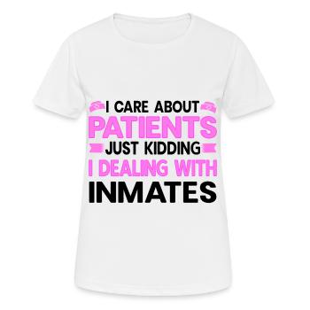 Infirmière correctionnelle s’occupant des détenus Infirmière Épouse - T-shirt respirant Femme - blanc - Devant - AI Model Female 172 dark (172cm)