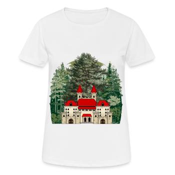Château, Conte de fées, Château, Forêt, Forteresse, Moyen Âge - T-shirt respirant Femme - blanc - Devant - AI Model Female 172 dark (172cm)