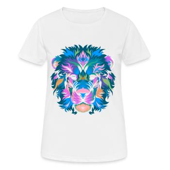Lion Lion Tête de lion - T-shirt respirant Femme - blanc - Devant - AI Model Female 172 dark (172cm)
