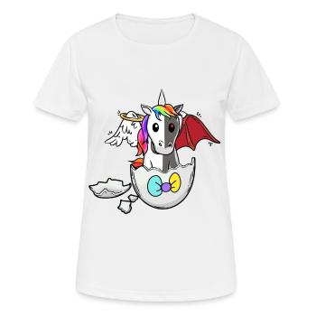 Bébé Licorne Naissance Coquille D’oeuf Bons Mauvais Oeufs - T-shirt respirant Femme - blanc - Devant - AI Model Female 172 dark (172cm)